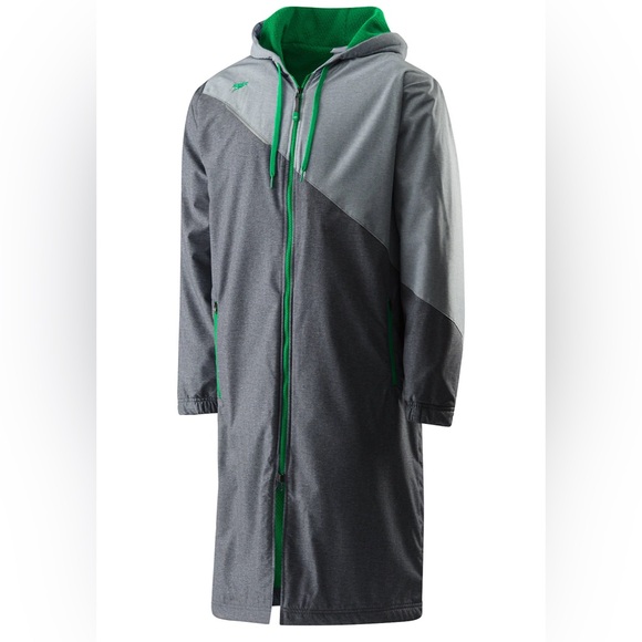 Speedo Men's Gray and Green Speedo Color Block Parka - Picture 1 of 9